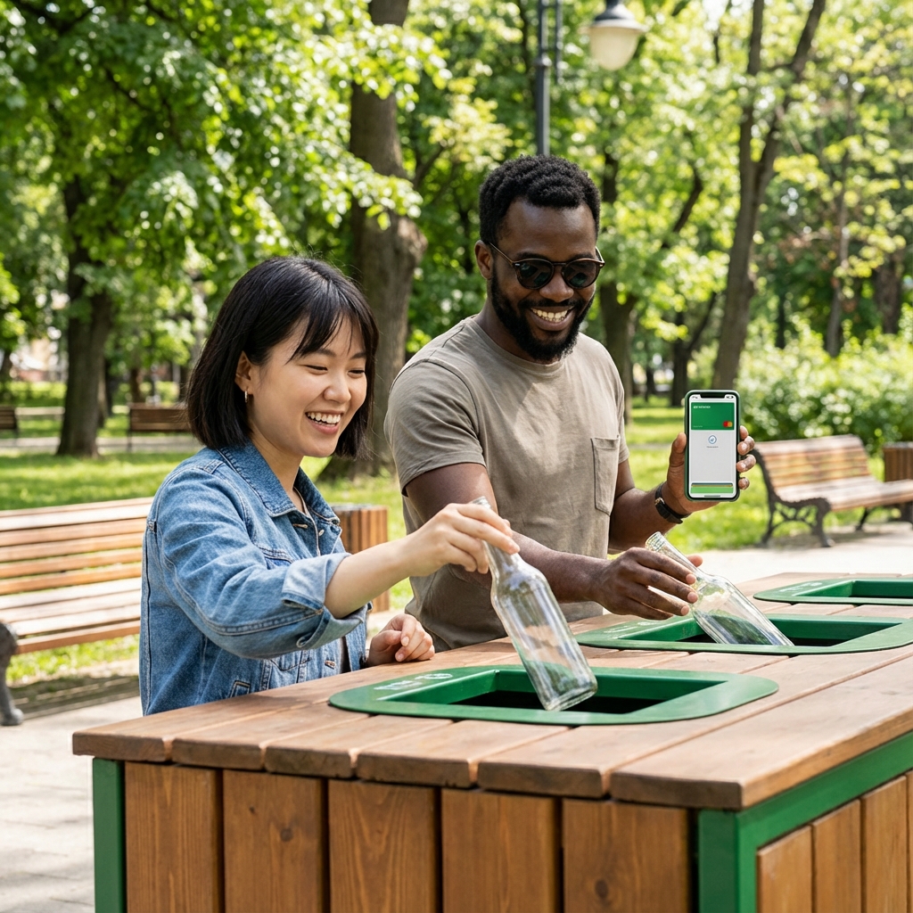 Recycling bag full of bottles
