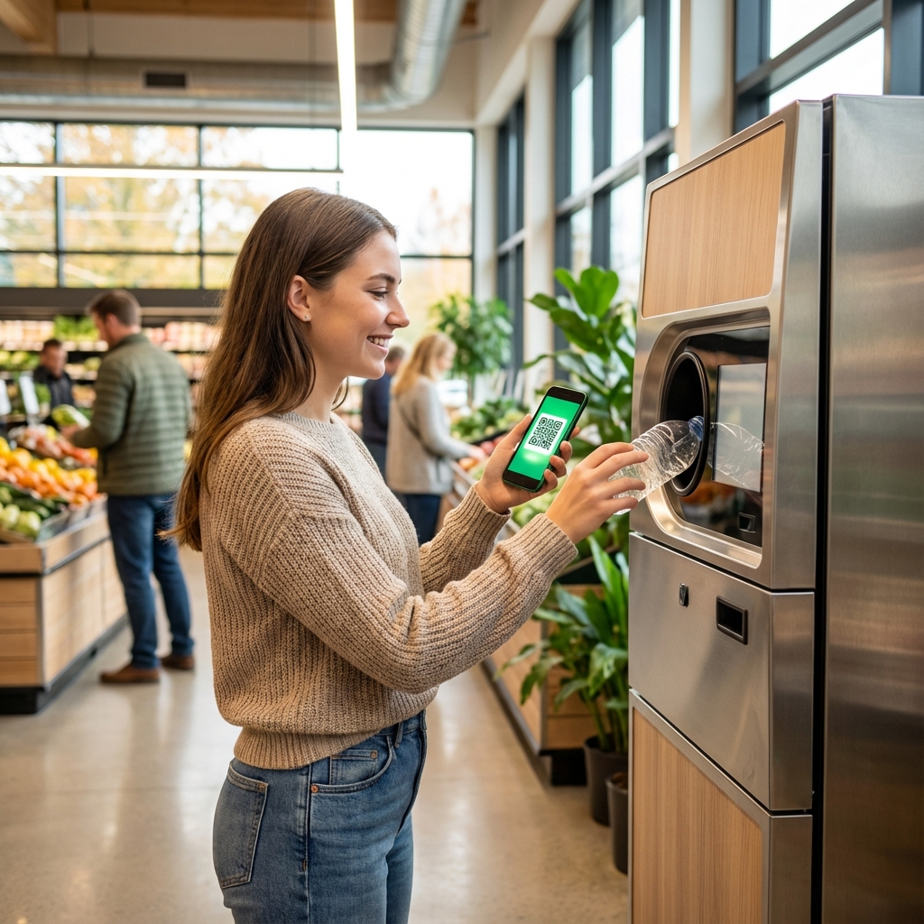 Consumer scanning bottle